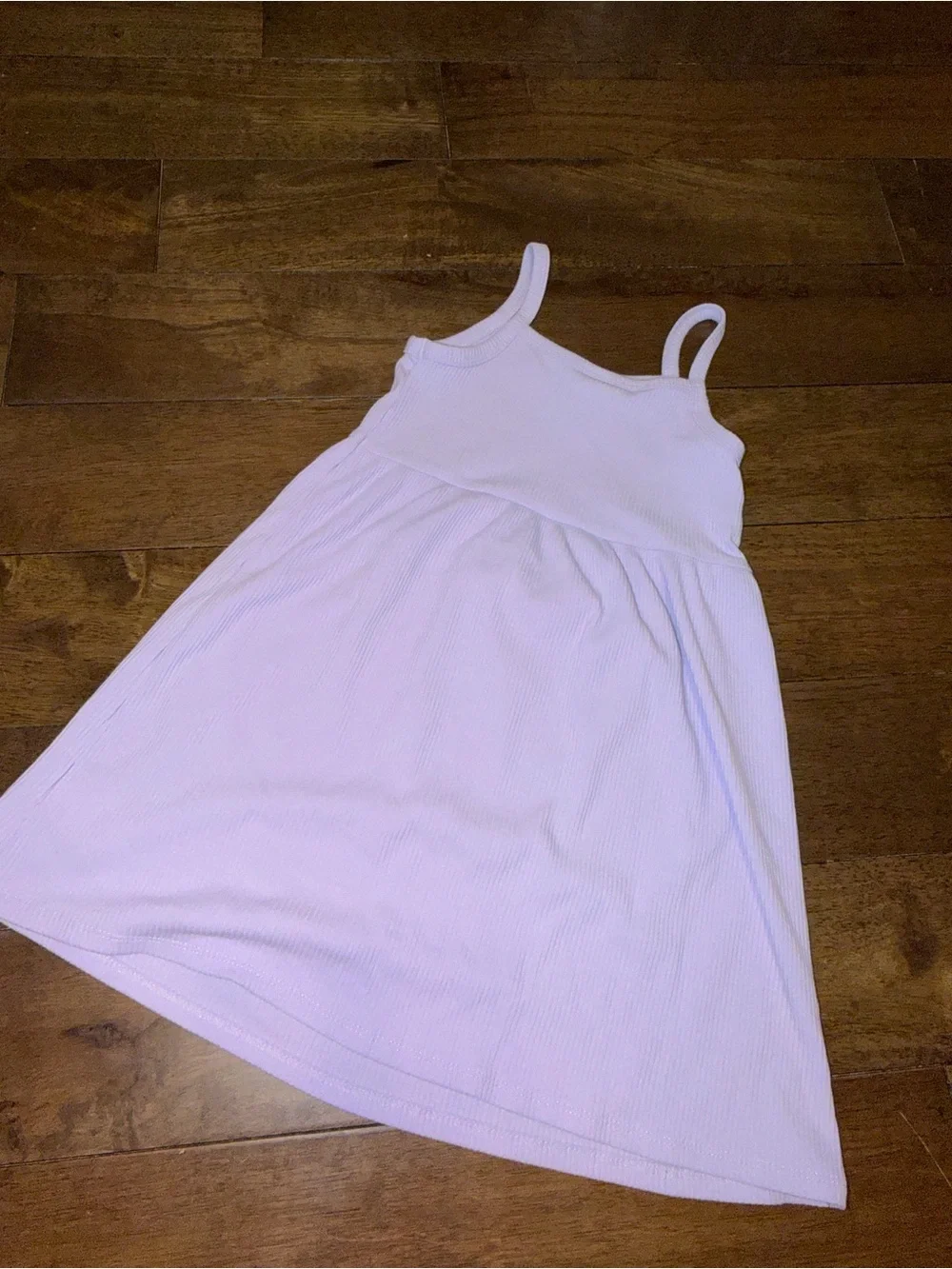 Girls Light Lavender Ribbed Tank Dress